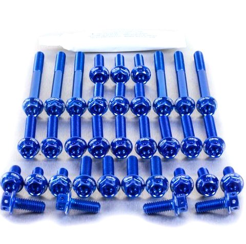 Pro-Bolt EBM047HXR Aluminium Motorschraubensatz für BMW S1000RR, Blau von Pro Bolt