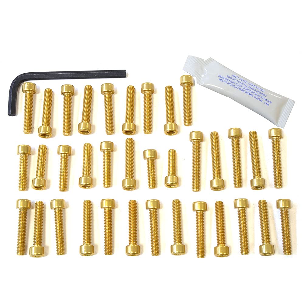 Pro-Bolt EDU032 Aluminium Motorschraubensatz für Ducati 748/916/996, Gold von Pro-Bolt