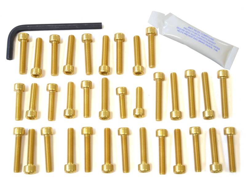 Pro-Bolt EDU032 Aluminium Motorschraubensatz für Ducati 748/916/996, Gold von Pro-Bolt