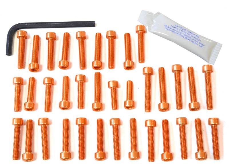 Pro-Bolt EDU037 Aluminium Motorschraubensatz für Ducati 888, Orange von Pro-Bolt