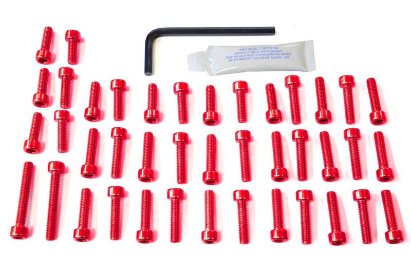 Pro-Bolt EDU060 Aluminium Motorschraubensatz für Ducati ST4 916, Rot von Pro-Bolt