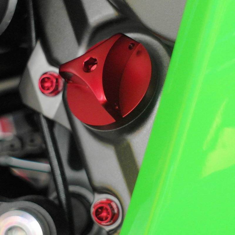 Pro-Bolt OFCK10 Aluminium Öleinfüllverschluss für Kawasaki, Neues Design, Rot, M34 x 1. 50mm von Pro Bolt