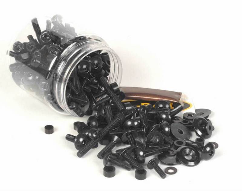 Pro-Bolt PBTUBMIXED Aluminium Gemischt Verkleidung & Zylinderkopfschraube Wanne, Schwarz, 100 Stück, Set of 100 von Pro Bolt
