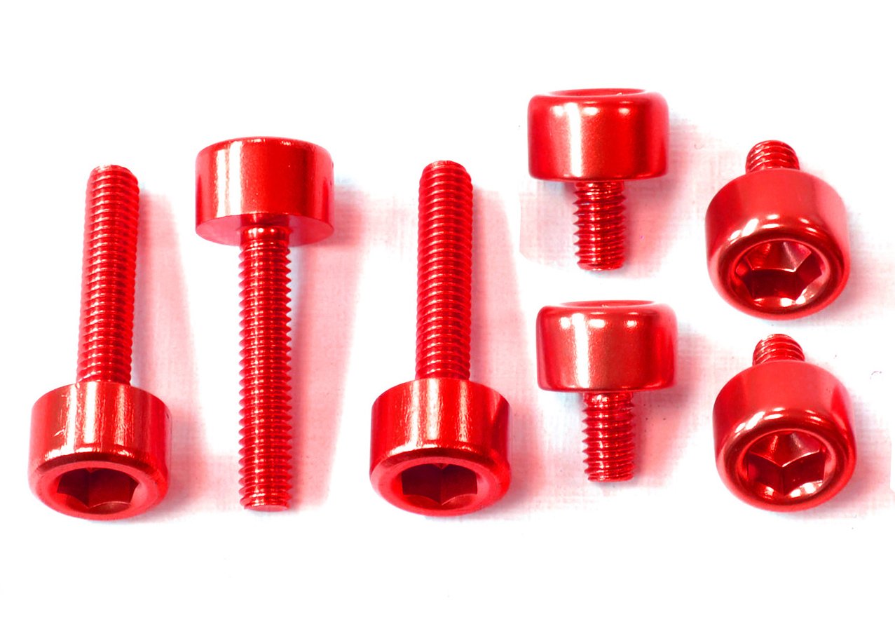 Pro-Bolt TDU055 Aluminium Tankdeckel Hardware Kit für Ducati ST2, Rot von Pro-Bolt