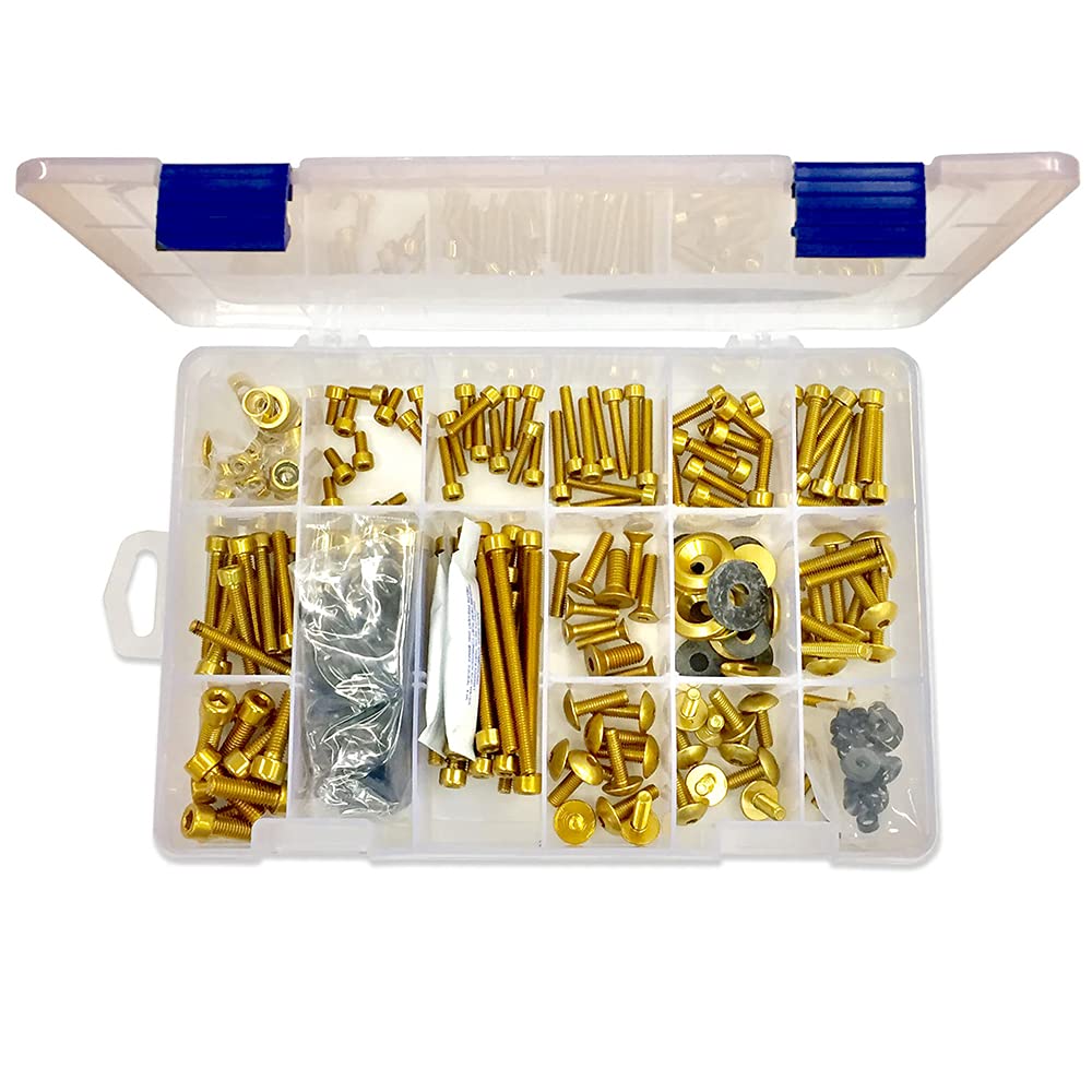 Pro-Bolt WSBOX200 Aluminium Gemischte Box, Gold, Werkstatt, 200 Stück, Set of 200 von Pro-Bolt