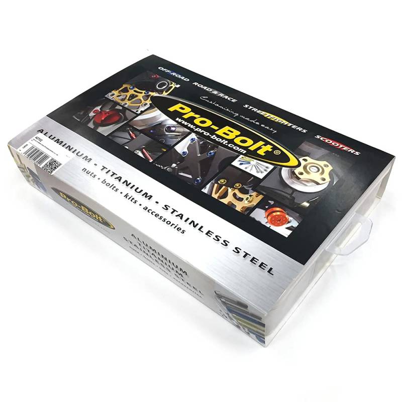 Pro-Bolt WSBOX200 Aluminium Gemischte Box, Schwarz, Werkstatt, 200 Stück, Set of 200 von Pro Bolt