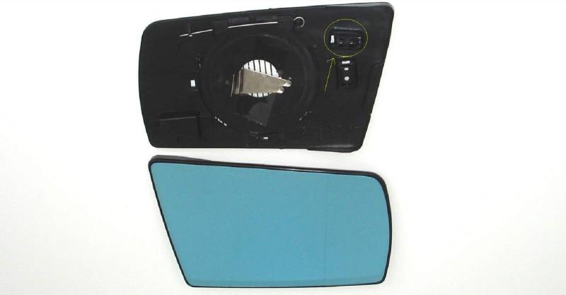 NICHT automatisch abblendbar! Pro!Carpentis Spiegel Spiegelglas rechts kompatibel mit C Klasse W202 Baujahr 1993-2000 blau beheizbar von Pro!Carpentis