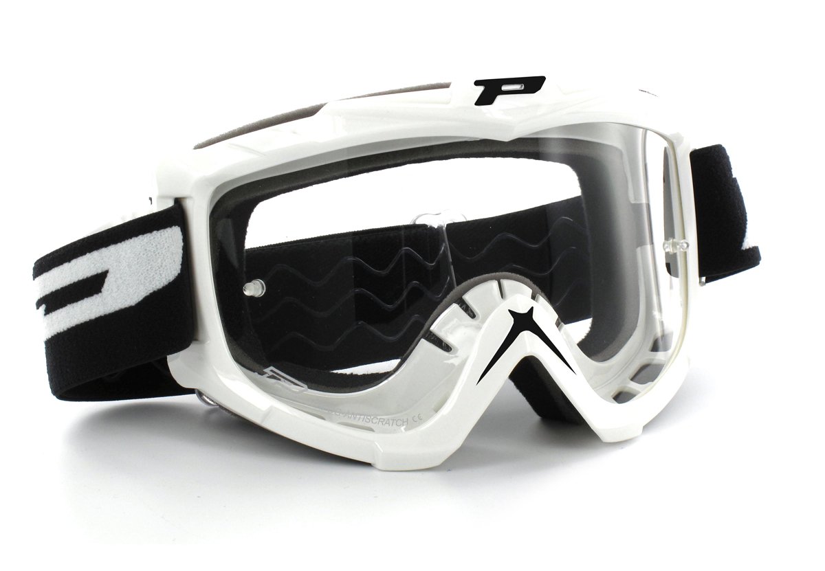 Progrip Motocross Brille 3301 Basicline, Weiß von Progrip