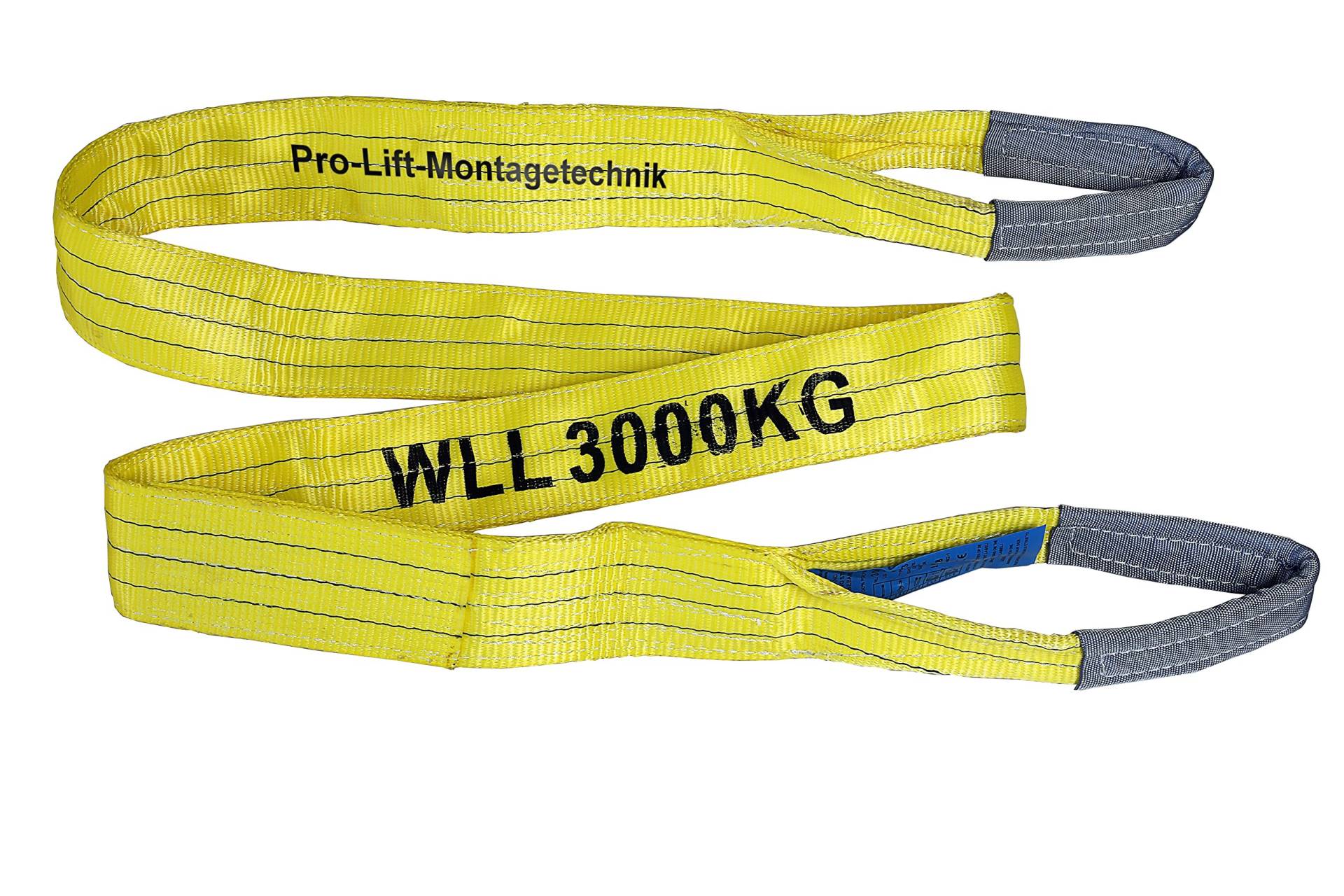 Pro-Lift-Montagetechnik 3t Hebeband mit 2 Schlaufen, Länge 3m, 2-lagig genäht, WS33J, 02115 von Pro-Lift-Montagetechnik