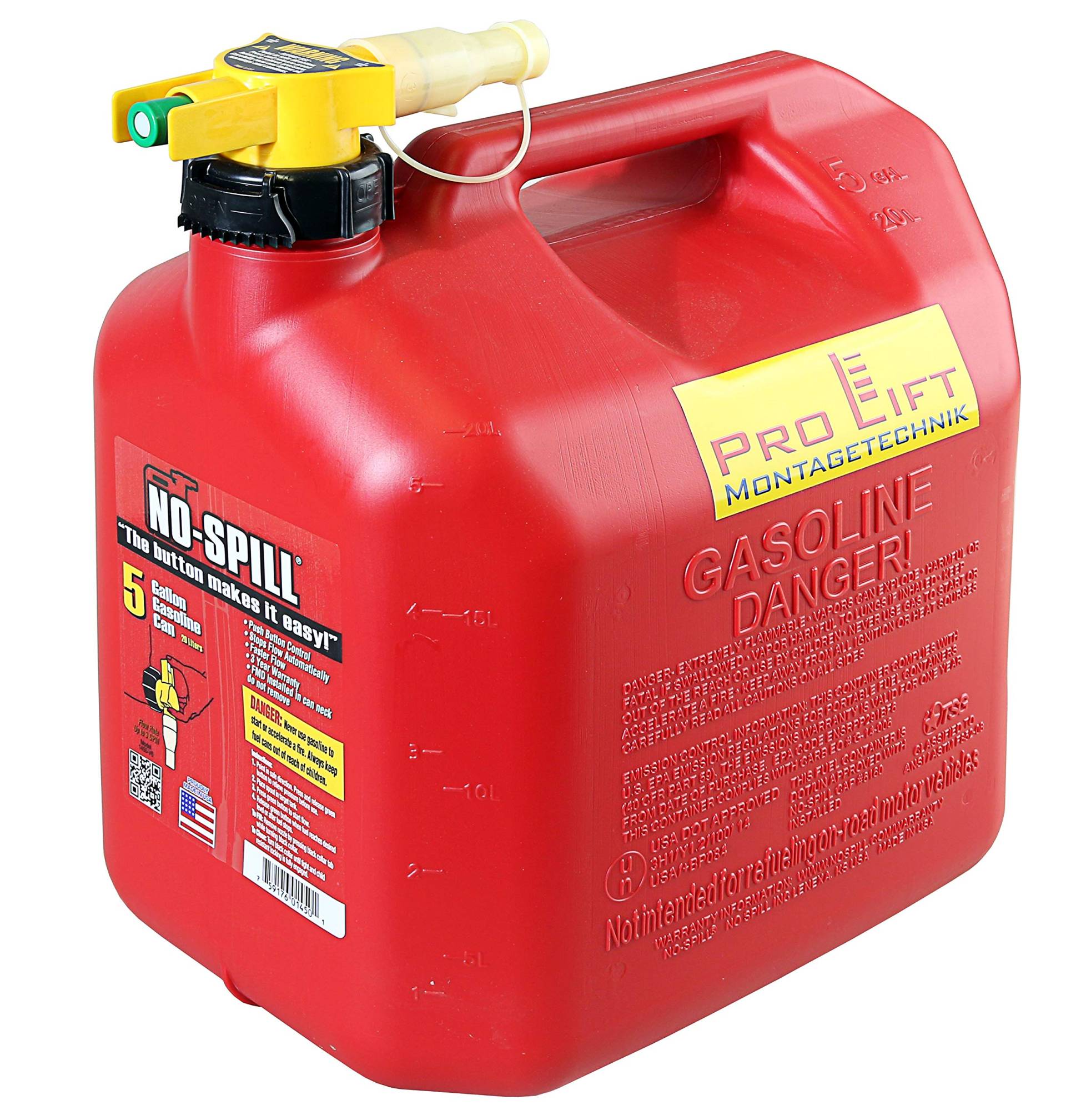 Pro-Lift-Montagetechnik No Spill Kanister Benzin Diesel 20Liter NOSPILL20J, 00250 Pro-Lift-Montagetechnik No Spill Kanister Benzin Diesel 20Liter NOSPILL20J, 00250 von Pro-Lift-Montagetechnik