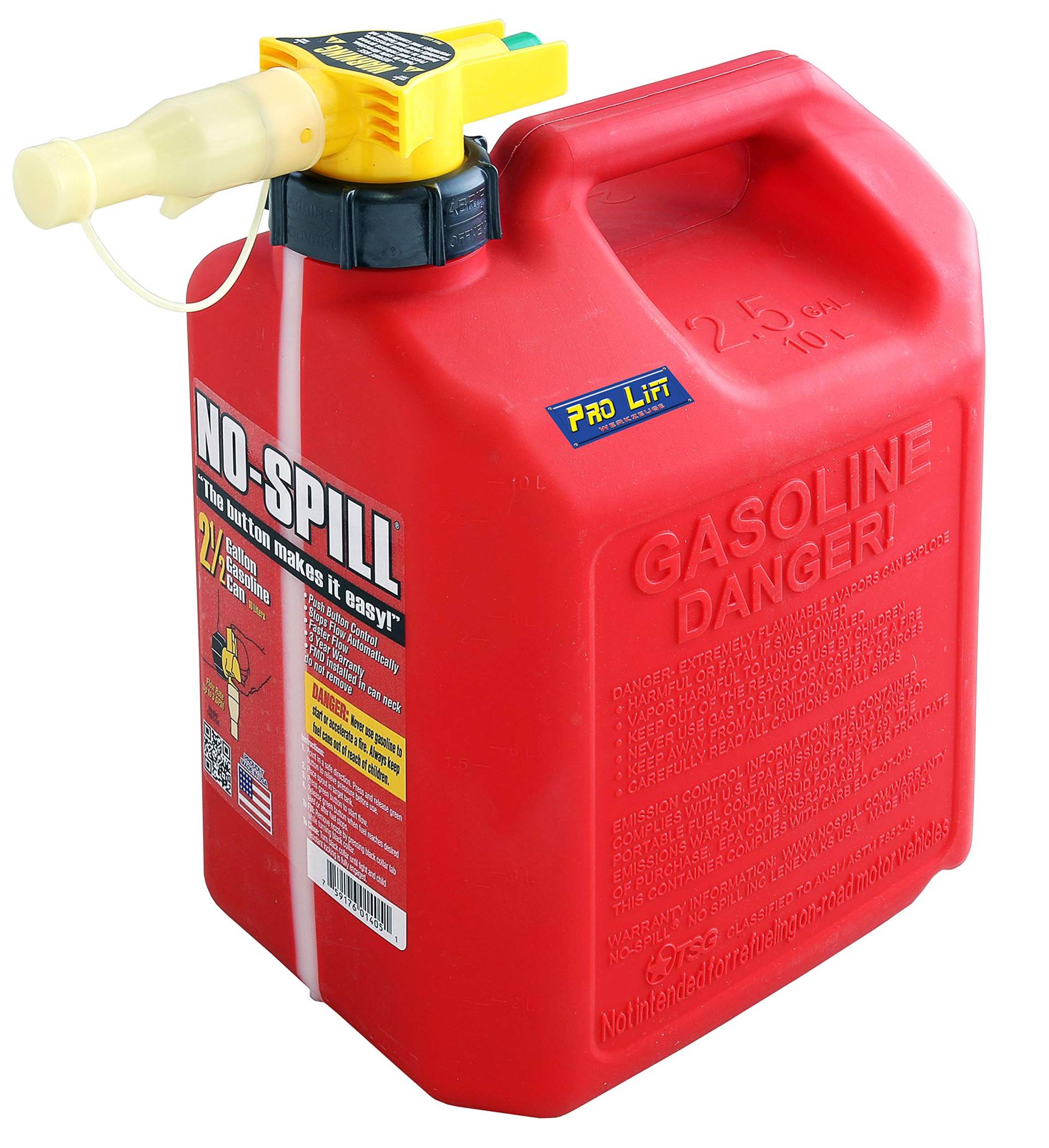 Pro-Lift-Werkzeuge NO Spill Benzinkanister 10 Liter: Benzin Diesel Gemisch Schnelltanksystem Einfüllsystem Pro-Lift-Werkzeuge NO Spill Benzinkanister 10 Liter: Benzin Diesel Gemisch Schnelltanksystem Einfüllsystem von Pro-Lift-Werkzeuge