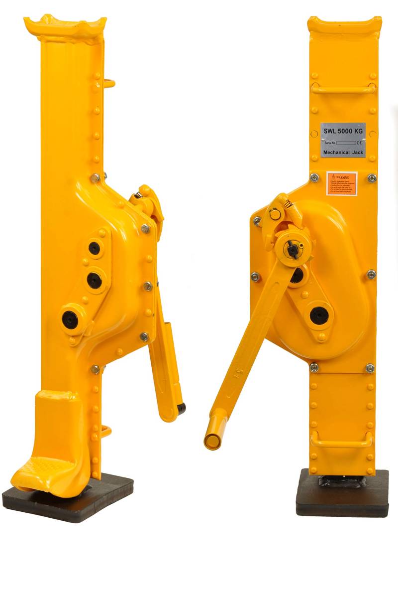 Pro-Lift-Werkzeuge Stahlwinde 5t Stockwinde mit Ratschen-Kurbel Fußhöhe 75 mm Low Steel Jack Handwinde Winde 5000kg von Pro-Lift-Werkzeuge