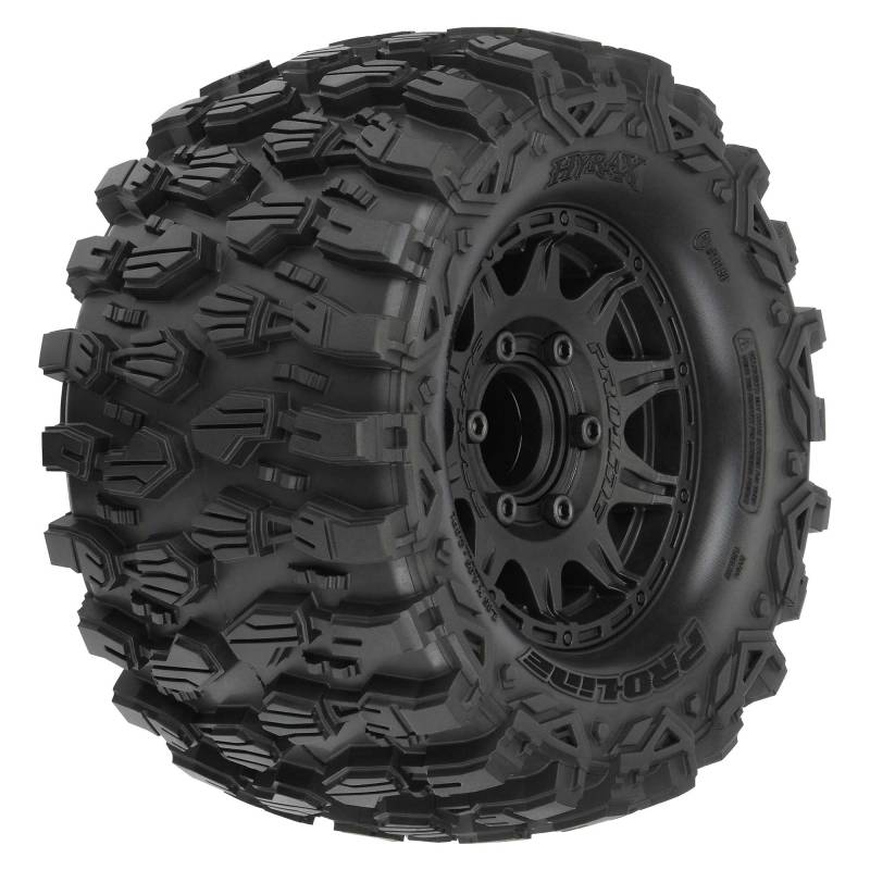 1/10 Hyrax F/R 2.8" MT Tires Mounted 12mm/14mm Black Raid (2) von Pro-Line Racing