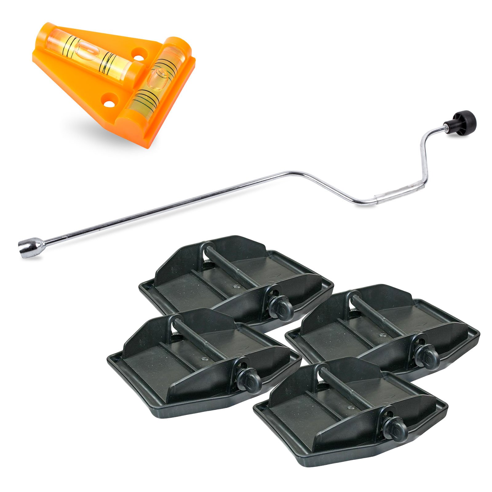 Hypercamp Maxi Foot Stützplatten Set - 4 Stück - zur Sicherung der Kurbelstütze inkl Handkurbel und Kreuz Wasserwaage für Wohnmobil oder Wohnwagen Hypercamp Maxi Foot Stützplatten Set - 4 Stück - zur Sicherung der Kurbelstütze inkl Handkurbel und Kreuz Wasserwaage für Wohnmobil oder Wohnwagen von Pro Plus, Hypercamp