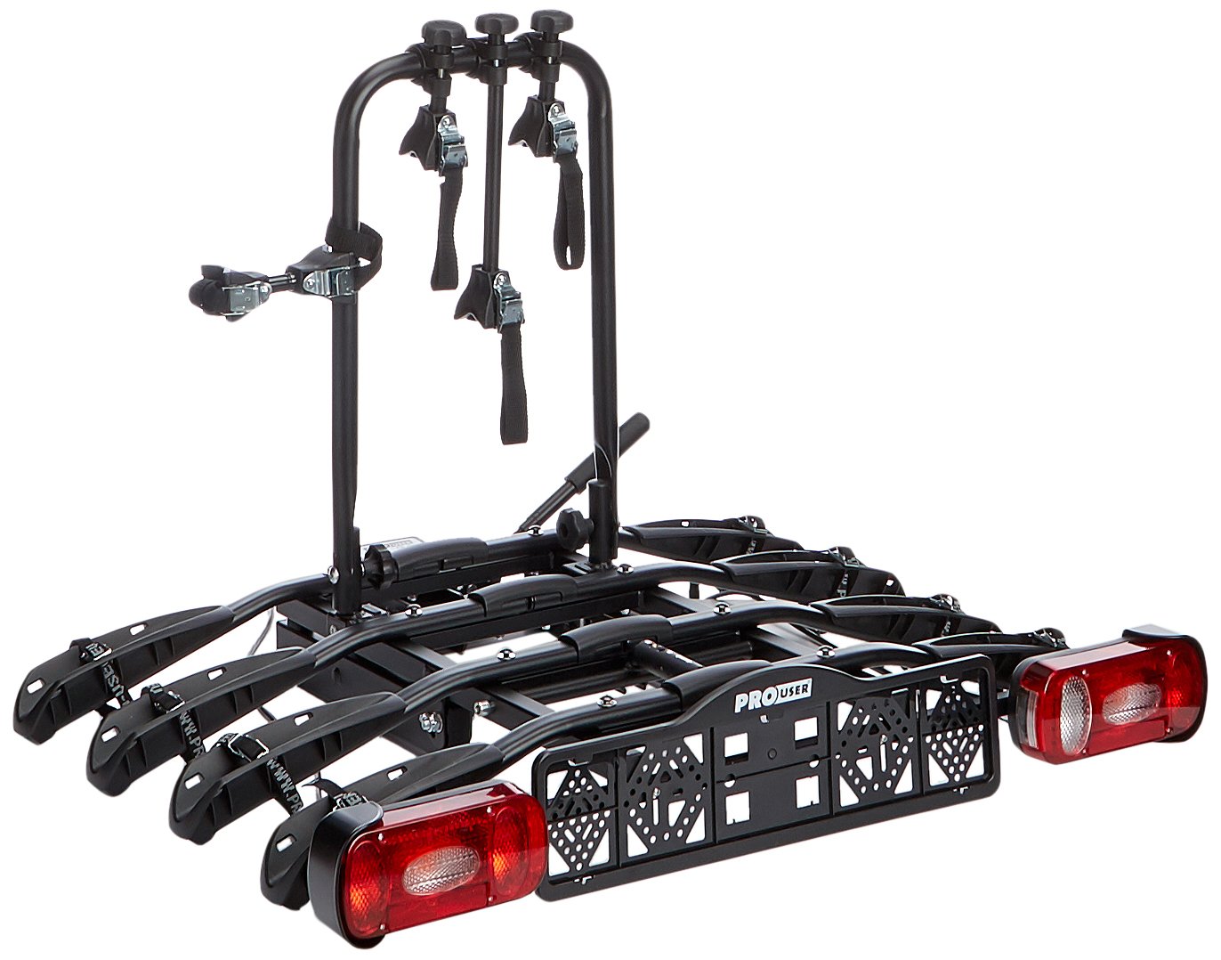 Pro User Fahrradträger für 4 Fahrräder, Schwarz, Metall, Power-Click, Auto, Anhänger, 60 kg Traglast, 102 cm Breite, 81 cm Länge, 73 cm Höhe, EAN: 8717809917331 Pro User Fahrradträger für 4 Fahrräder, Schwarz, Metall, Power-Click, Auto, Anhänger, 60 kg Traglast, 102 cm Breite, 81 cm Länge, 73 cm Höhe, EAN: 8717809917331 von Pro User