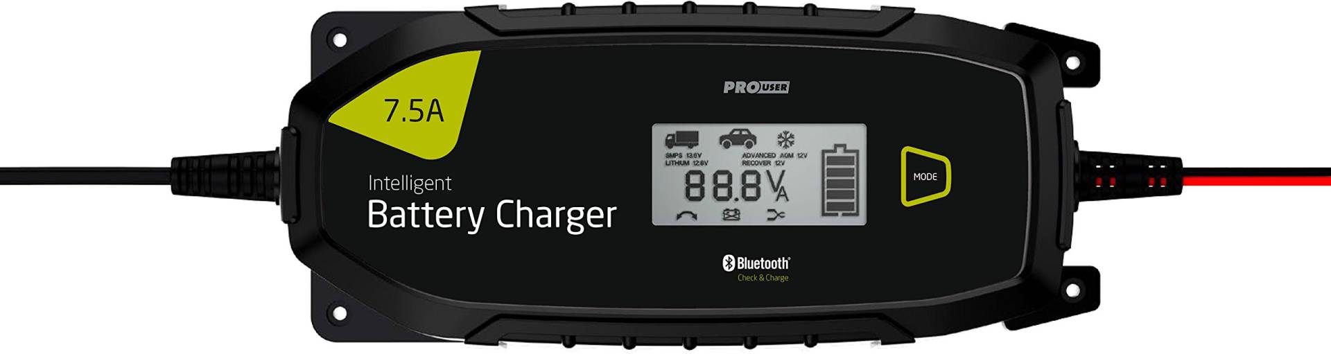 Pro User 16637 Mikroprozessor Ladegerät Bluetooth 7, 5A Ibc 7500B von Pro-User