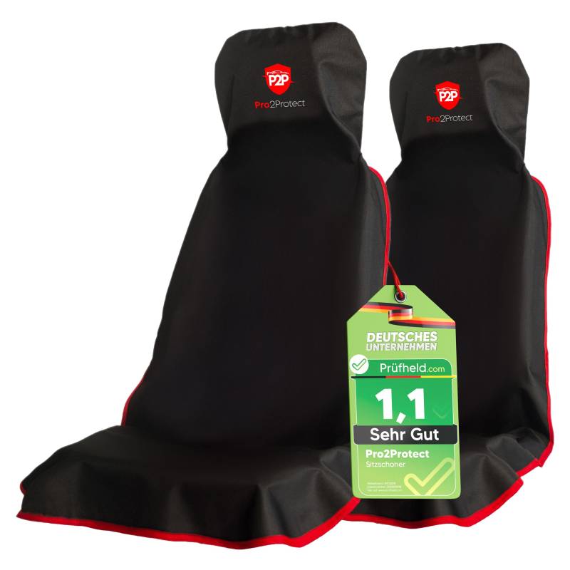 Pro2Protect (2X Test SEHR GUT) Autositzschoner Vordersitze | WASSERDICHT | 2er Set | Autositzbezüge,Sitzauflage Sitzbezüge Auto | Schonbezug vorne, Autositzauflage,Sitzschoner Auto Zubehör Innenraum von Pro2Protect