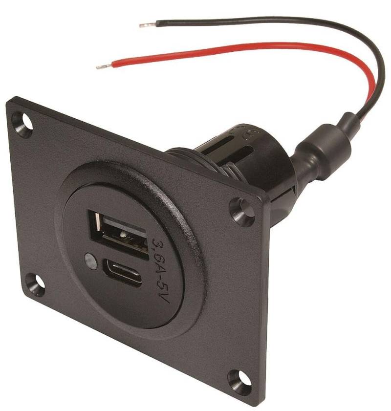 ProCar Power USB-C/A Doppelsteckdose EV 12-24V Ausgang 5 V DC Steckdose Handy Laden Tablet Aufladen von ProCar