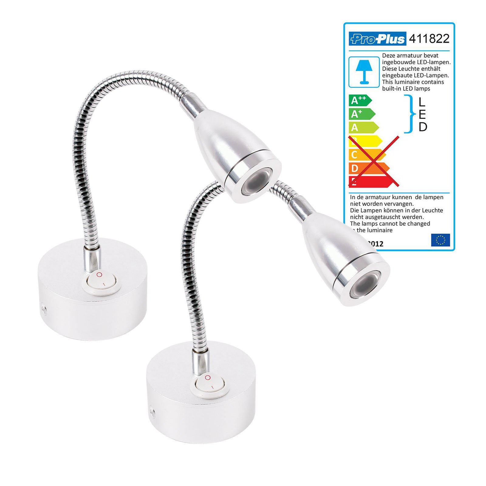 ProPlus 2er Set Wohnwagen Wohnmobil Boot Innenbeleuchtung Aufbausport 1 Led mit flexiblem Schwanenhals 12v, 120lm, Ø65x110-260mm On/Off Schalter ProPlus 2er Set Wohnwagen Wohnmobil Boot Innenbeleuchtung Aufbausport 1 Led mit flexiblem Schwanenhals 12v, 120lm, Ø65x110-260mm On/Off Schalter von ProPlus