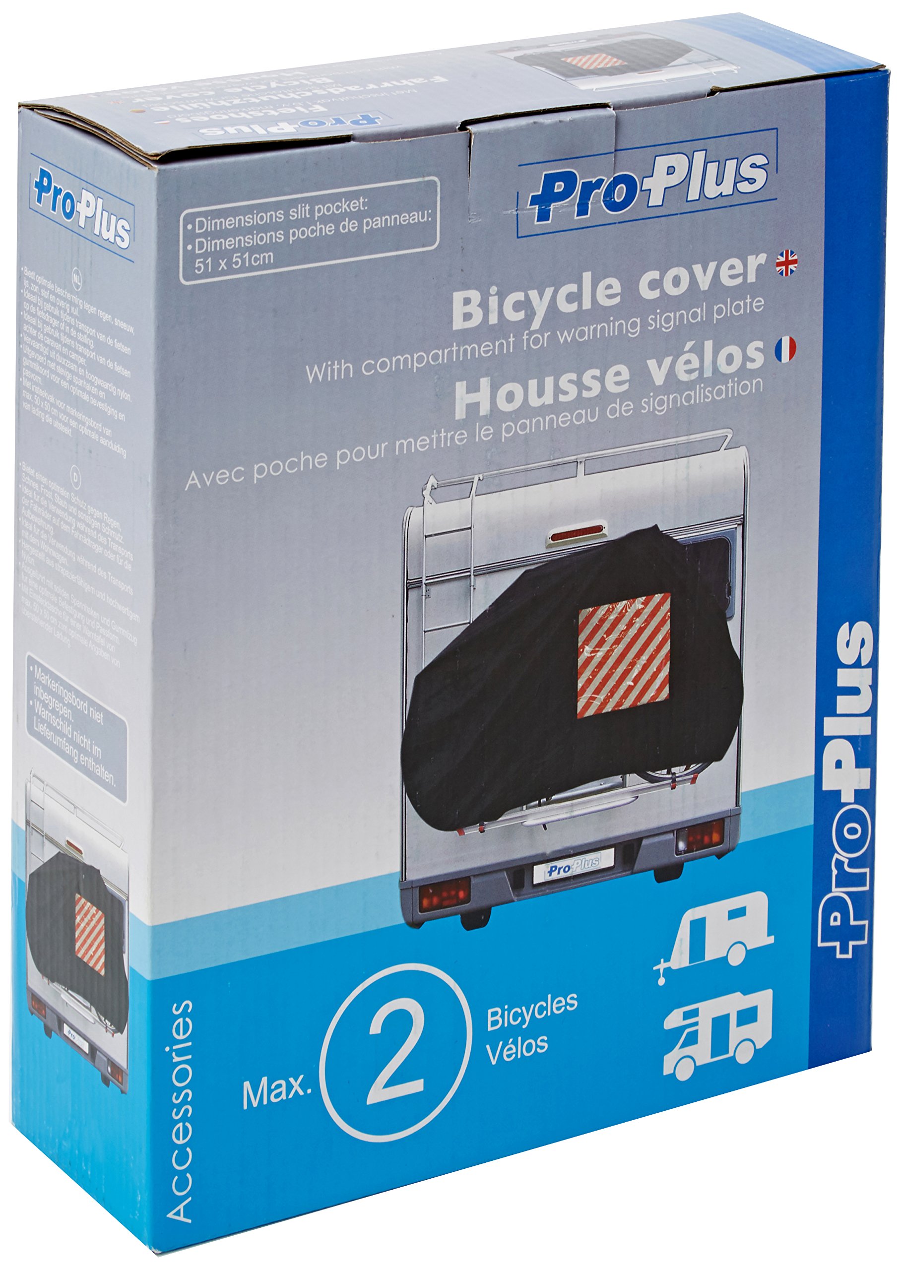 ProPlus 330286 Fahrrad-Schutzhülle mit Einsteck-Tasche für Warntafel, Heckmontage von ProPlus