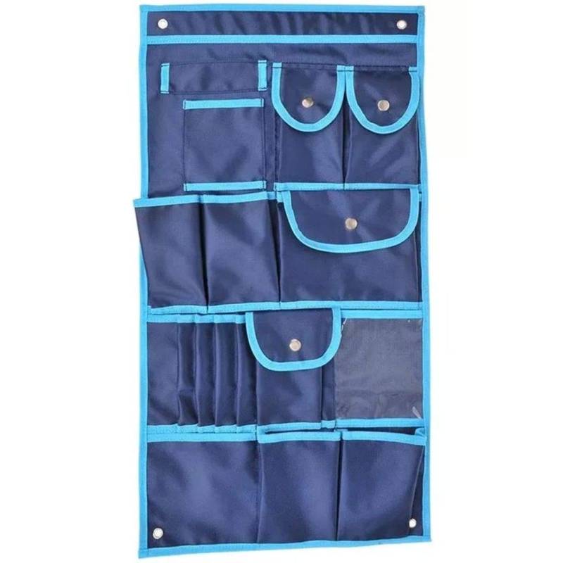 ProPlus 362066 Hängetasche Hängeaufbewahrung Hängeorganizer 17 Fächer Breite 39cm x Länge 74cm Farbe blau von ProPlus