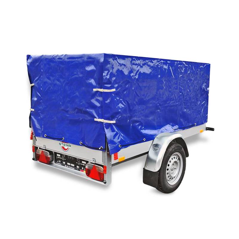 ProPlus Anhänger Hochplane Blau mit Gummigurt 2090 x 1140 x 880 mm für Anhänger von ProPlus