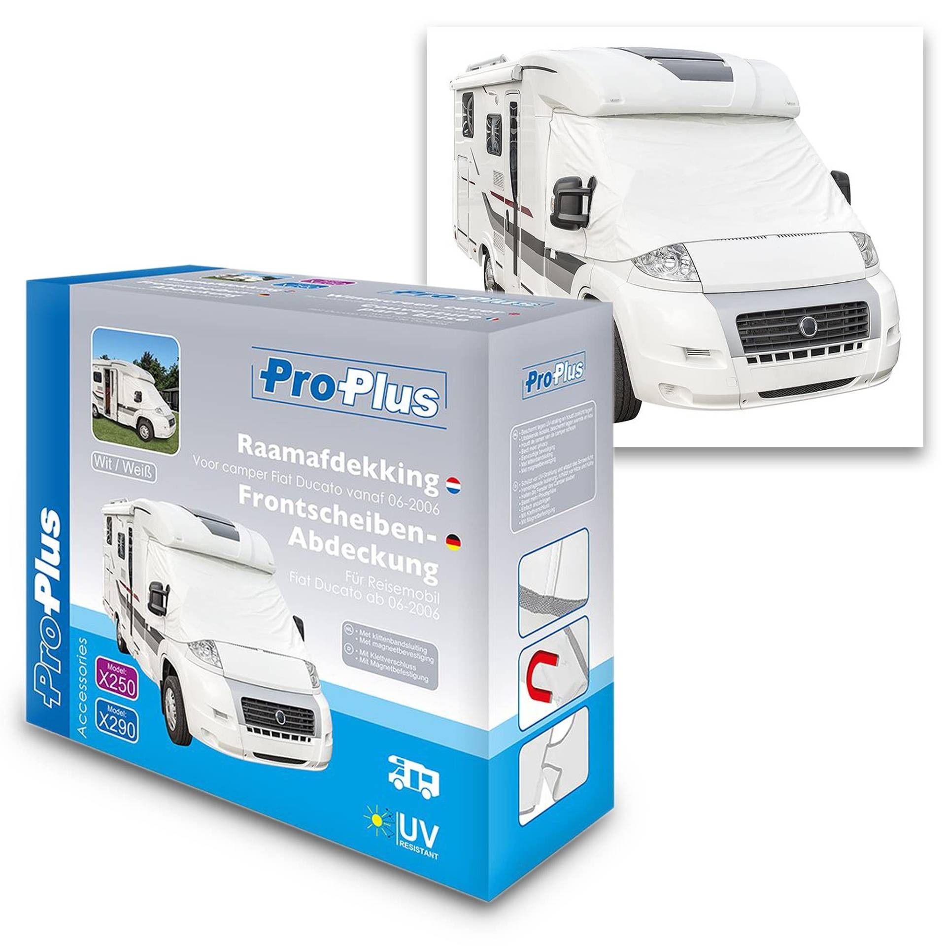 ProPlus Frontscheiben Weiß Abdeckung Reisemobil FIAT Ducato ab 2006 Abdeckung UV Schutz von ProPlus