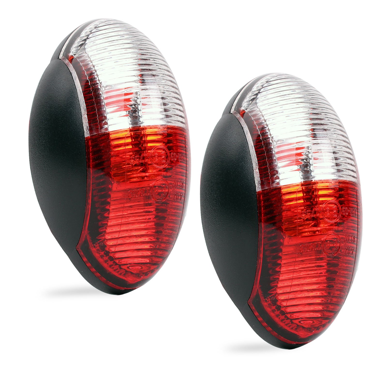 Umrissleuchte LED 12v Begrenzungsleuchte 2er Set rot/weiß 60x34 mm, 12-30 Volt für Wohnmobil, Wohnwagen und Anhänge von ProPlus