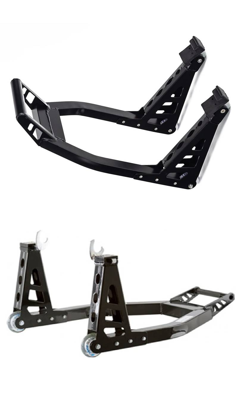 Montageheber Motorrad Montagelift Motorradständer Motorradheber Set für Motorräder hinten und vorne von PRORACER