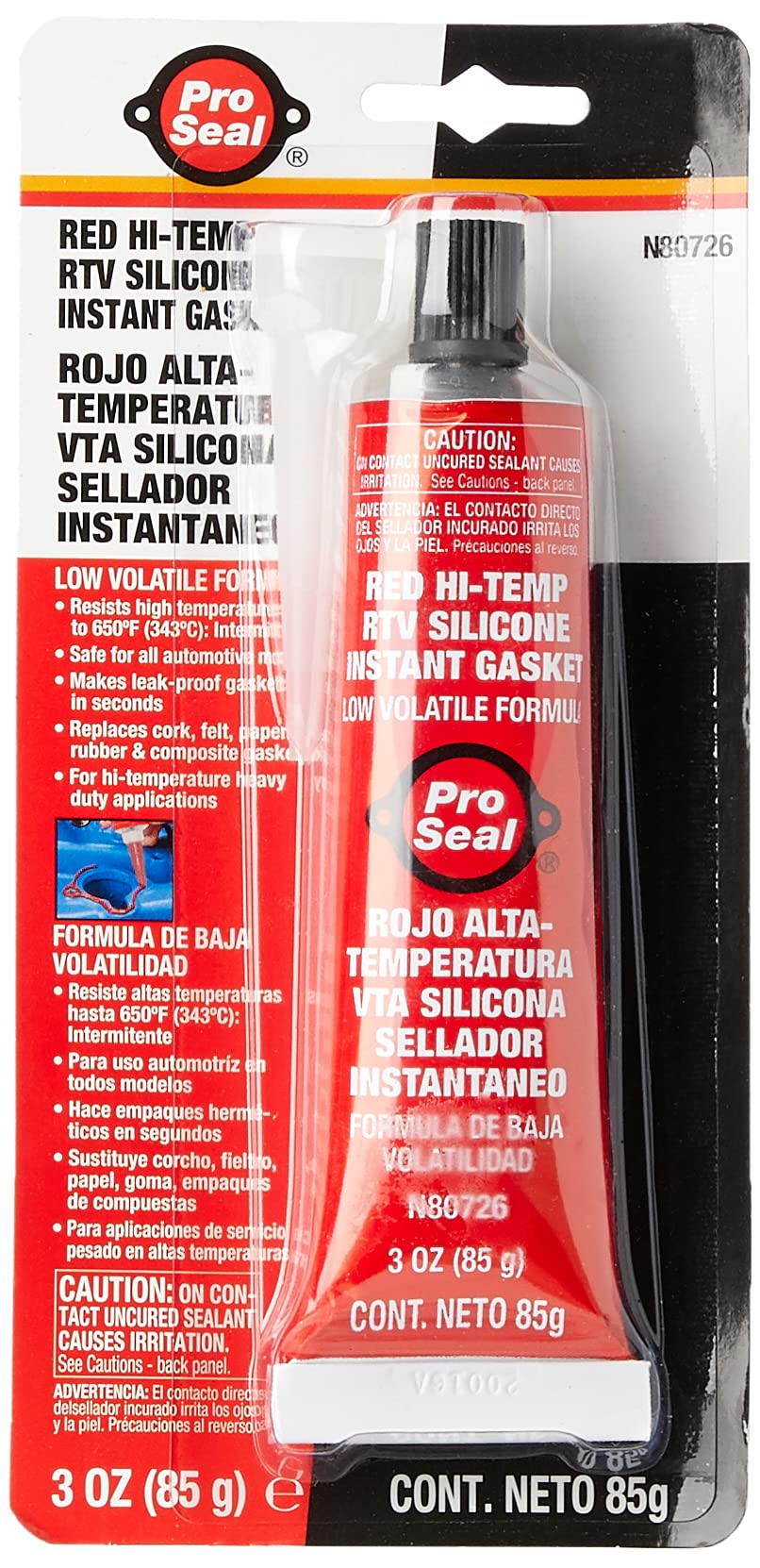 ProSeal 80726 Hochtemperatur RTV Instant Silikondichtung, rot von ProSeal