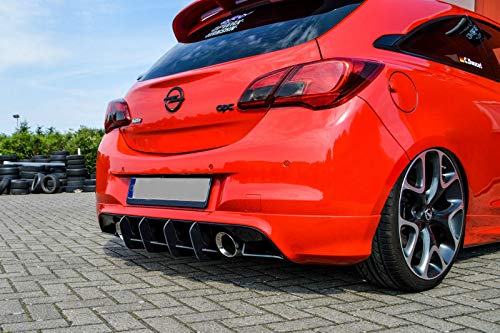 Performance Heckstoßstange Diffusor Addon mit Rippen/Lamellen für Corsa E OPC 2014–2020 von ProTuning
