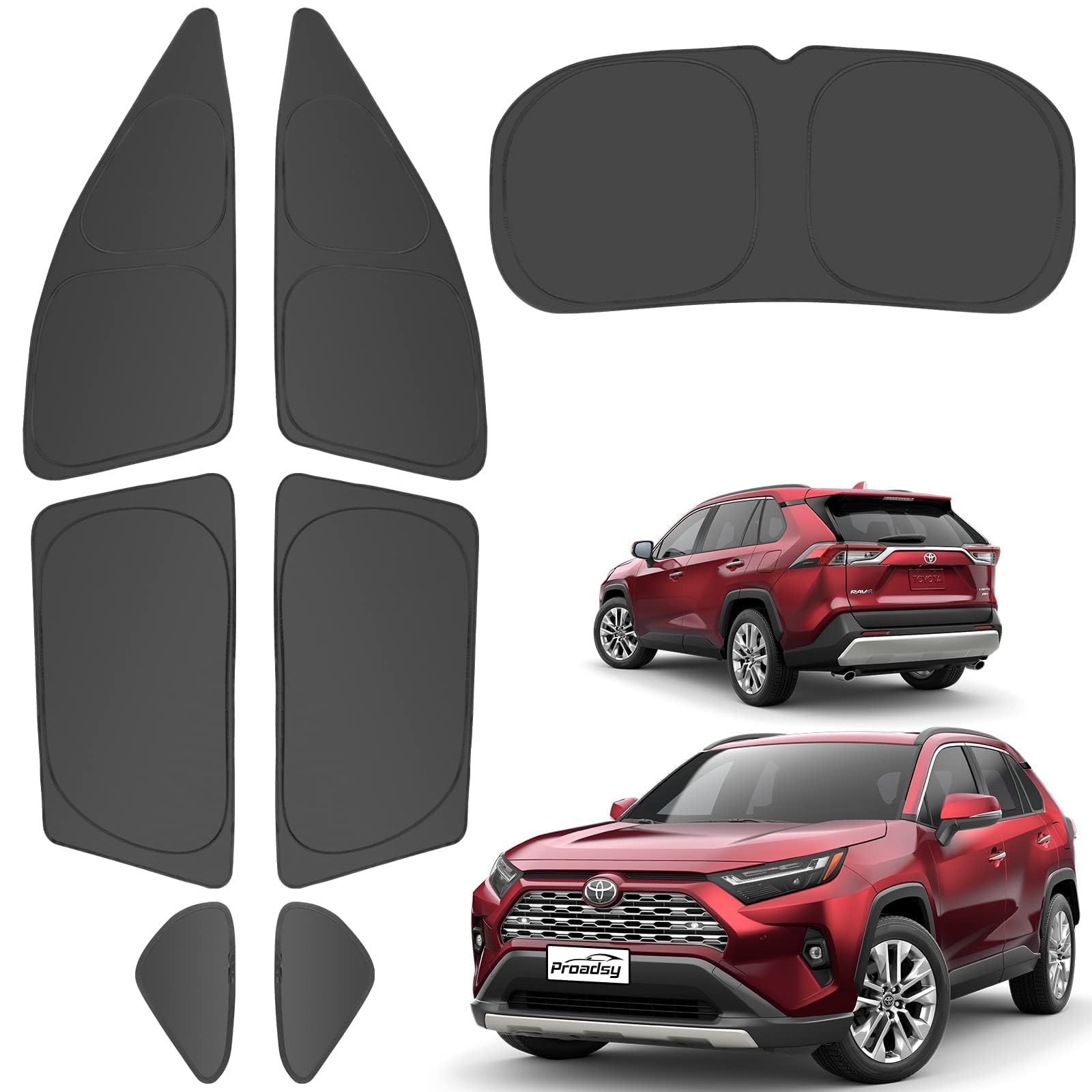 Fensterblenden für Toyota Rav4 2019-2023 Seitenfenster Heckscheibe Dreieckiges Fenster Sonnenschutz für Baby/Camping Sonne UV-Strahlen und Sichtschutz 7 Stück Fensterblenden für Toyota Rav4 2019-2023 Seitenfenster Heckscheibe Dreieckiges Fenster Sonnenschutz für Baby/Camping Sonne UV-Strahlen und Sichtschutz 7 Stück von Proadsy
