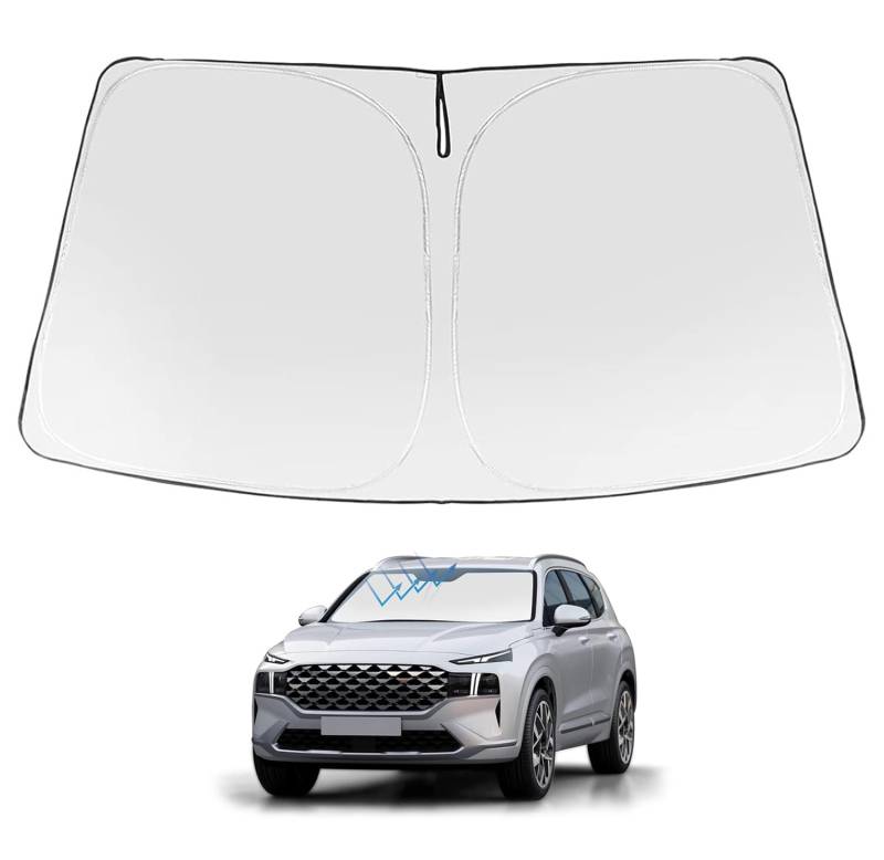 Frontscheiben-Sonnenschutz, faltbar, passgenau für Hyundai Santa Fe, SE, SEL, SEL Plus, limitiert, Ultimatives Zubehör 2021 2020 2019 von Proadsy