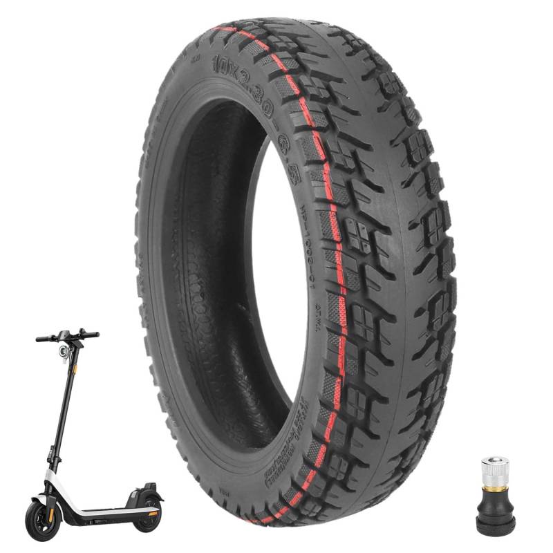 Prodrocam 10 x 2,30-6,5 E Scooter Reifen Tubeless 10 Zoll für NIU KQi2 / KQI2 Pro Roller, Off-Road Vakuum Reifen Elektroroller Schlauchlose Vorne/Hinten, mit Ventil (1 Stück) von Prodrocam