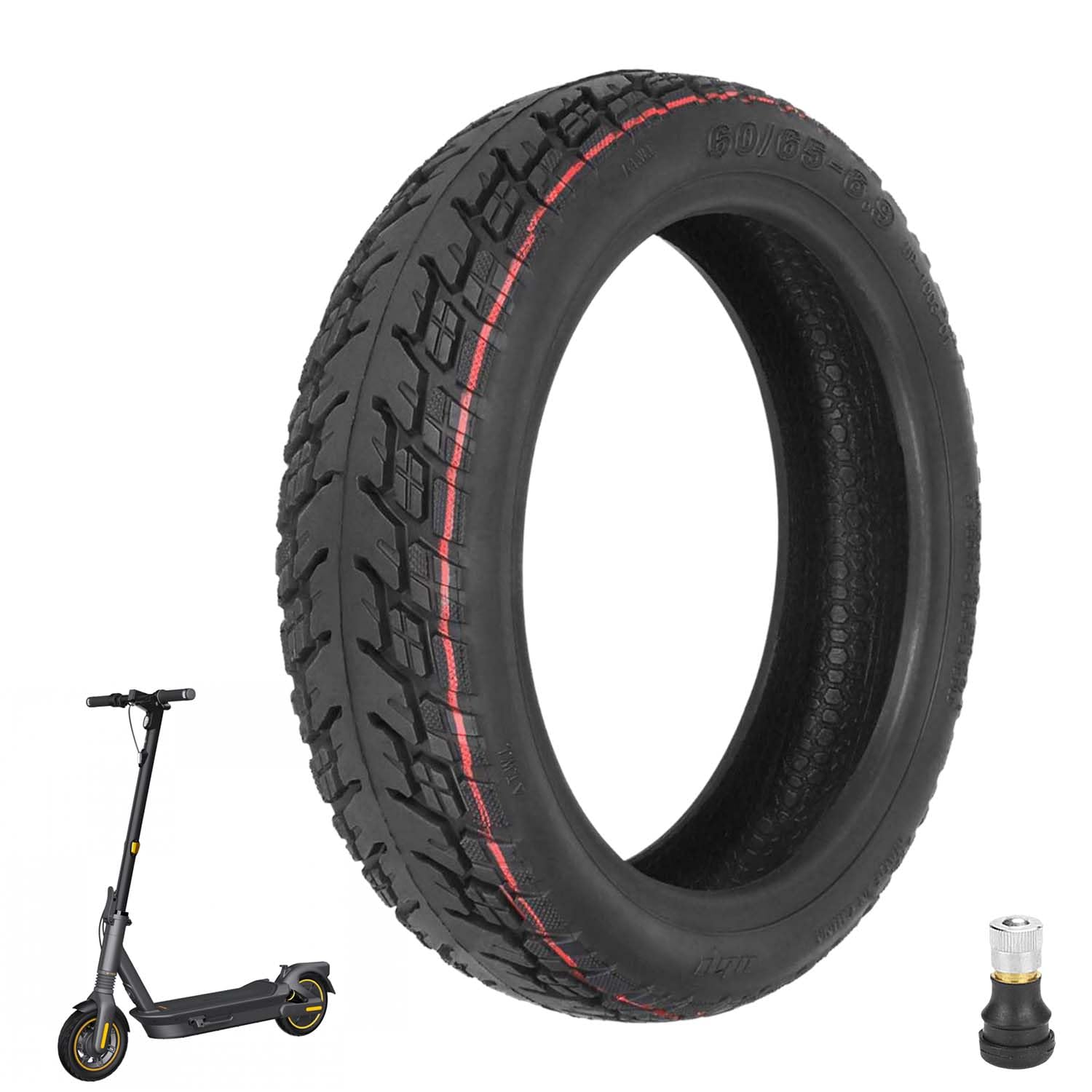 Prodrocam 60/65-6,9 Off-Road Schlauchlose Reifen für Ninebot Max G2 G2D G2E G65 Elektroroller Reifen 10 Zoll Roller Ersatzreifen, Mit Ventil (Tubeless*1) von Prodrocam