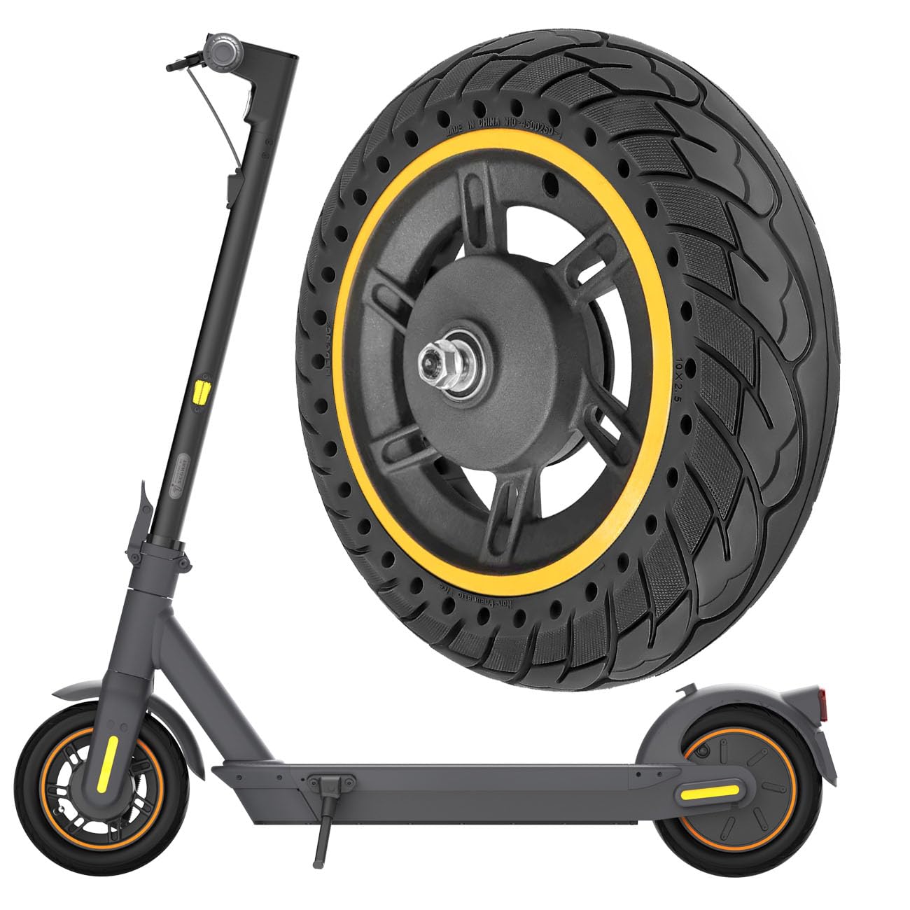 Vollreifen für Max G30, 10 Zoll Vollgummireifen Vorderrad, 60/70-6,5 Roller Ersatzräder für Segway Ninebot Max G30D G30D2 G30E G30P G30LP F40, Vorderrad Radnabe mit Solid Reifen und Trommelbremse Vollreifen für Max G30, 10 Zoll Vollgummireifen Vorderrad, 60/70-6,5 Roller Ersatzräder für Segway Ninebot Max G30D G30D2 G30E G30P G30LP F40, Vorderrad Radnabe mit Solid Reifen und Trommelbremse von Prodrocam