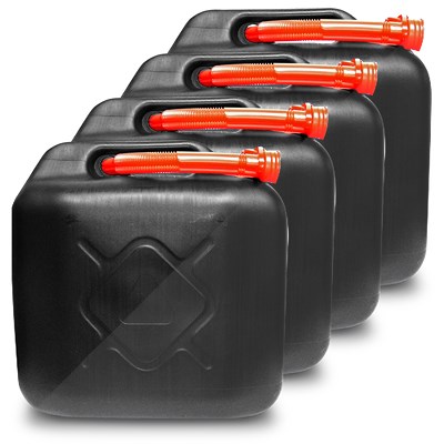 Products For Future 4x Benzinkanister 20 L Kunststoff schwarz UN-geprüft von Products for future