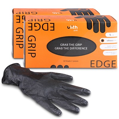 Products For Future 2x Grip Handschuhe mit Diamntprägung schwarz Gr. L von Products for future