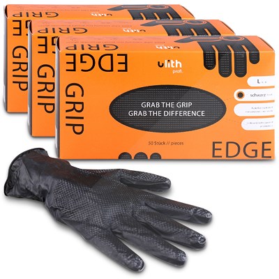 Products For Future 3x Grip Handschuhe mit Diamntprägung schwarz Gr. L von Products for future