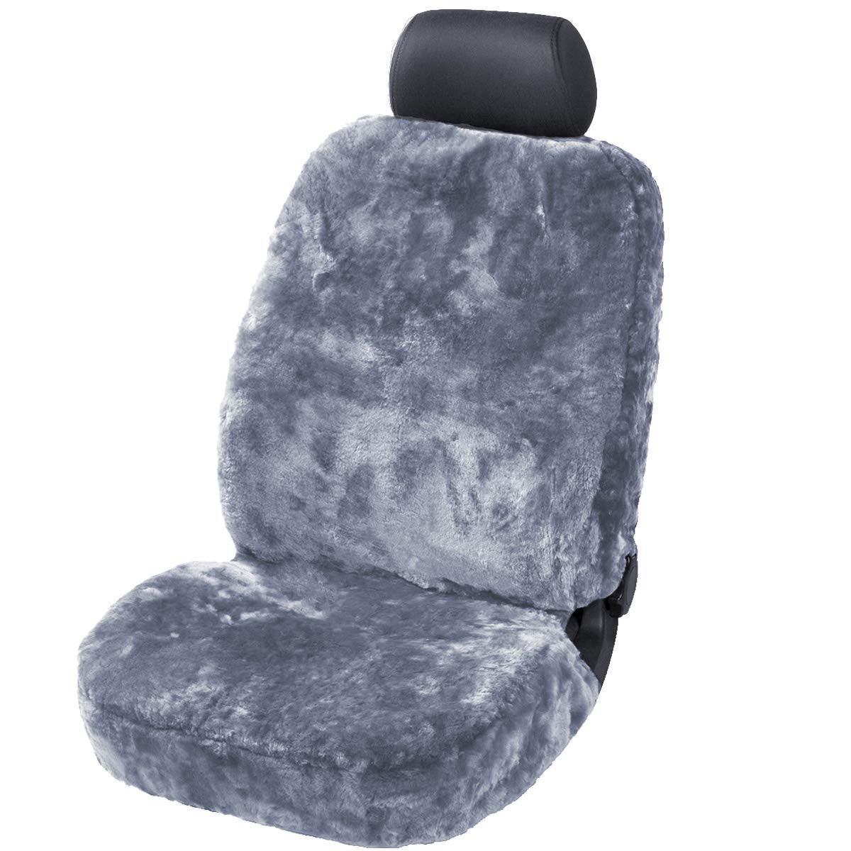 Torrex® Lammfell-Sitzbezug - kein Patchwork - Vollbezug mit allgemeiner Betriebserlaubnis (ABE) Universalgröße (Farbe Anthrazit) von Torrex