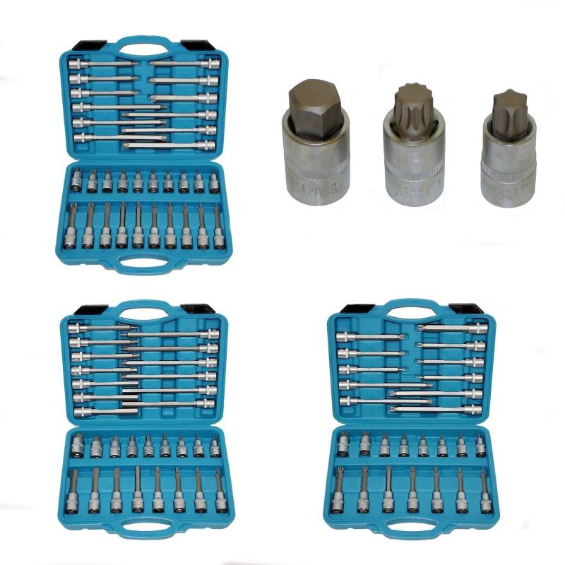 Profi-Werkzeuge 88 teilig Steckschlüssel Set 1/2" Antrieb Innen Vielzahn XZN Nüsse Einsätze Torx Set Sechskant Stecknuss Satz Bit Set von Profi-Werkzeuge