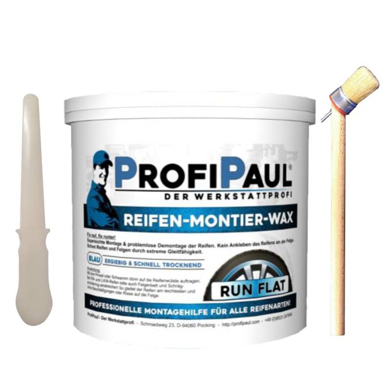 RUNFLAT Reifenmontagepaste blau 5 kg für Runflat & Breitreifen mit Pinsel und Schaber von OnlineMoto24