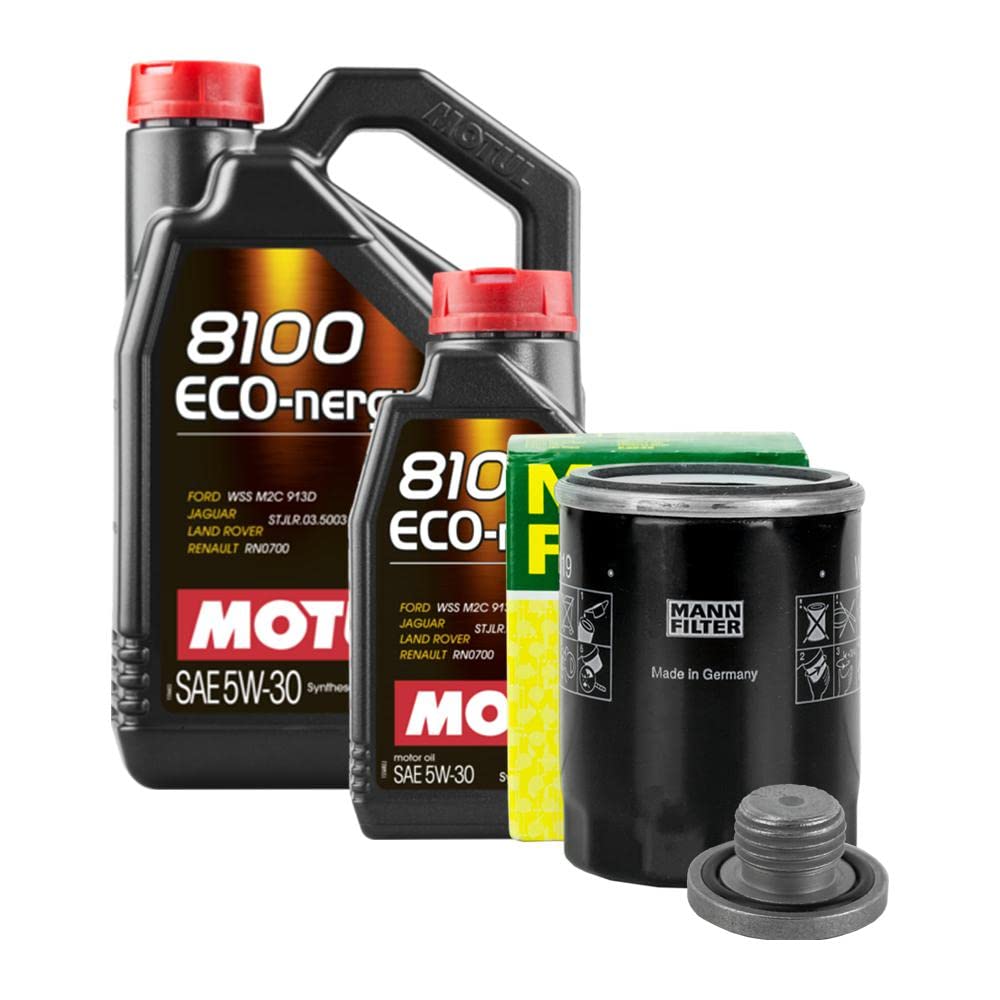 Motul Ölwechselset: Motoröl 8100 Eco-Nergy 5W30 6L + Mann Ölfilter Schraube+Dichtung Inspektionskit/Servicekit Passend Zusammengestellt Für Ihr Fahrzeug von Profiteile