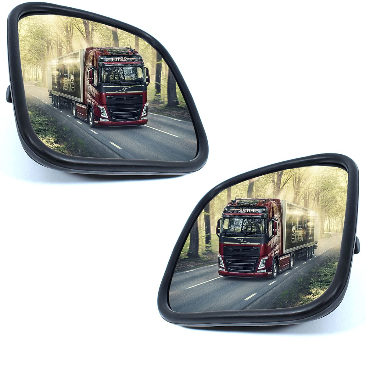 2x LKW Seitenspiegel Außenspiegel Rückspiegel Universal 18 x 18 cm E-Prüf Bagger Traktor Baumaschinen Bus von Promo Link