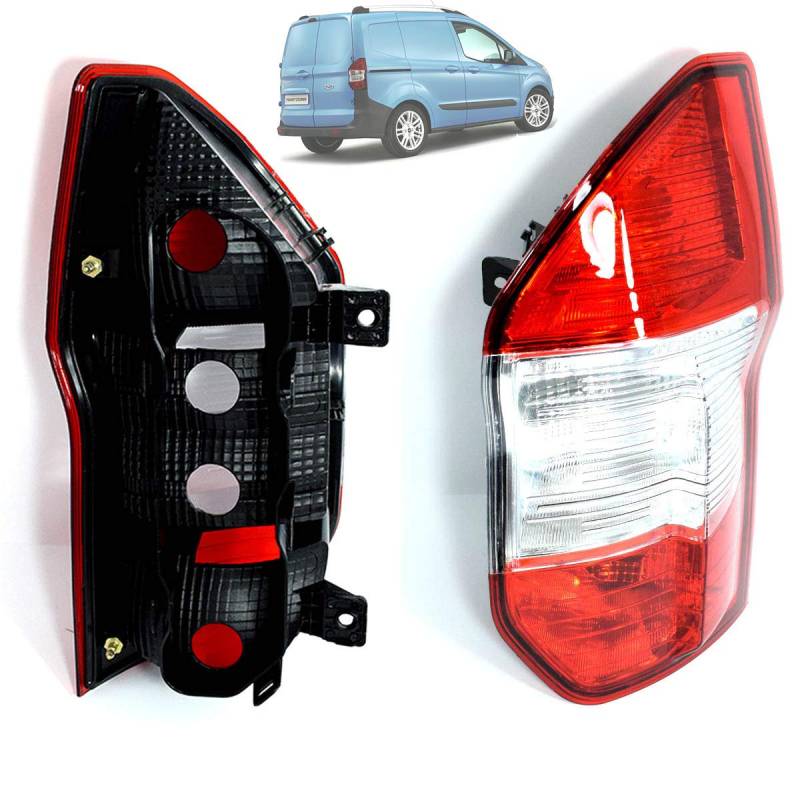 Promo Link Rücklicht rechts (Beifahrerseite) für Ford Transit-Tourneo Courier ab 2014, weiß-rot, Wasserdicht von Boppon