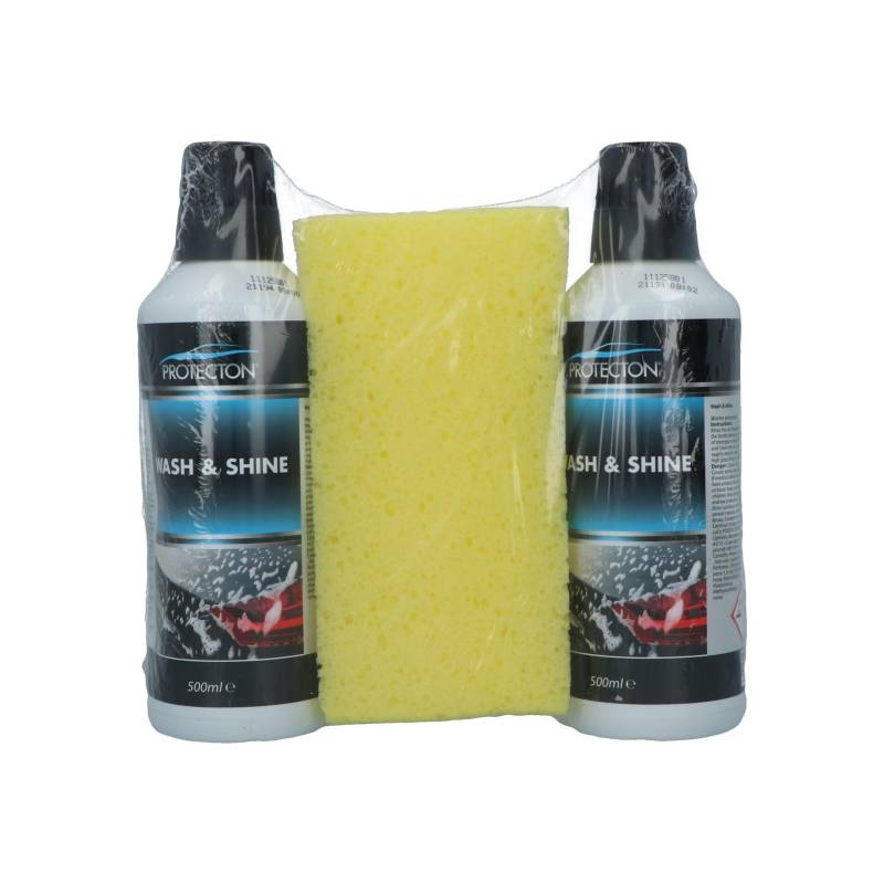 Protecton Wash & Shine Set 2X 500ml mit Schwamm von Protecton