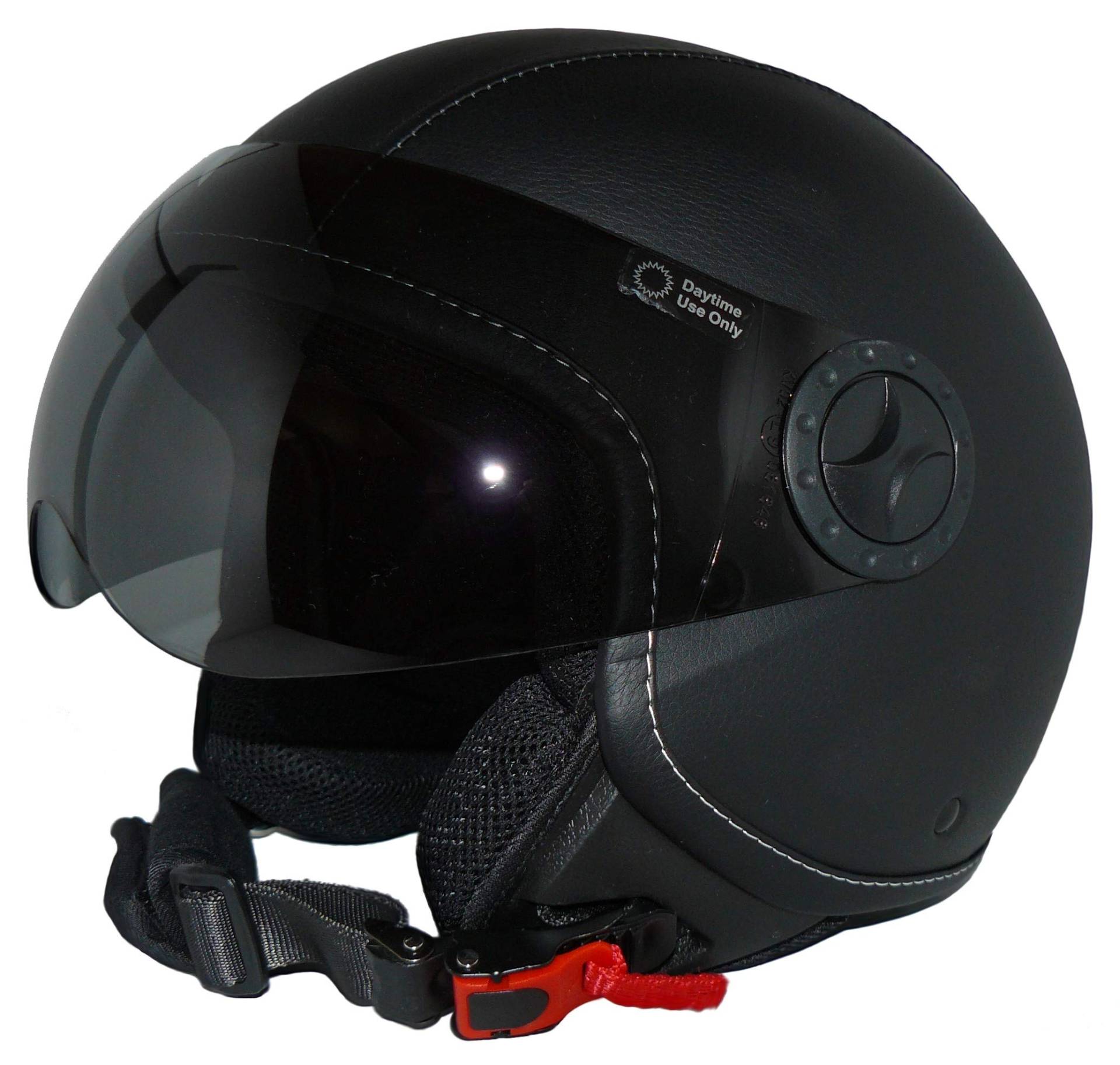 protectWEAR Jethelm Motorradhelm mit Visier im Kunstlederüberzug H730-Leder-L protectWEAR Jethelm Motorradhelm mit Visier im Kunstlederüberzug H730-Leder-L von protectWEAR