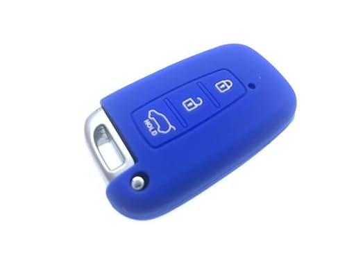 Hohe Qualität Silikon 3 Tasten Keyless Smart Schlüsselanhänger Displayschutzfolie Schutzhülle für 2014 2015 2016 2017 Hyundai Veloster i10 i20 ix20 i30 i40 ix35 Santa Fe Veloster (blau) von Protex