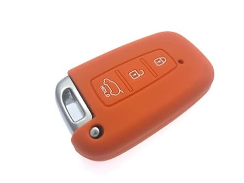 Hohe Qualität Silikon 3 Tasten Keyless Smart Schlüsselanhänger Displayschutzfolie Schutzhülle für 2014 2015 2016 2017 Hyundai Veloster i10 i20 ix20 i30 i40 ix35 Santa Fe Veloster (orange) von Protex