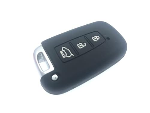 Hohe Qualität Silikon 3 Tasten Keyless Smart Schlüsselanhänger Displayschutzfolie Schutzhülle für 2014 2015 2016 2017 Hyundai Veloster i10 i20 ix20 i30 i40 ix35 Santa Fe Veloster (schwarz) von Protex